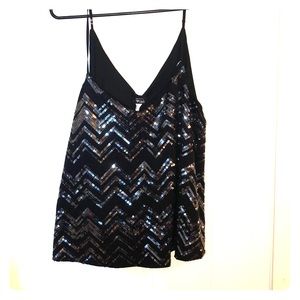 ⭐️🌟Black Top with Silver sequins! ⭐️🌟